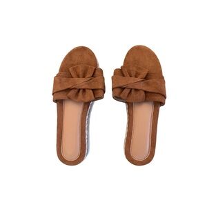 Brown Suede Women's Slide Sandals